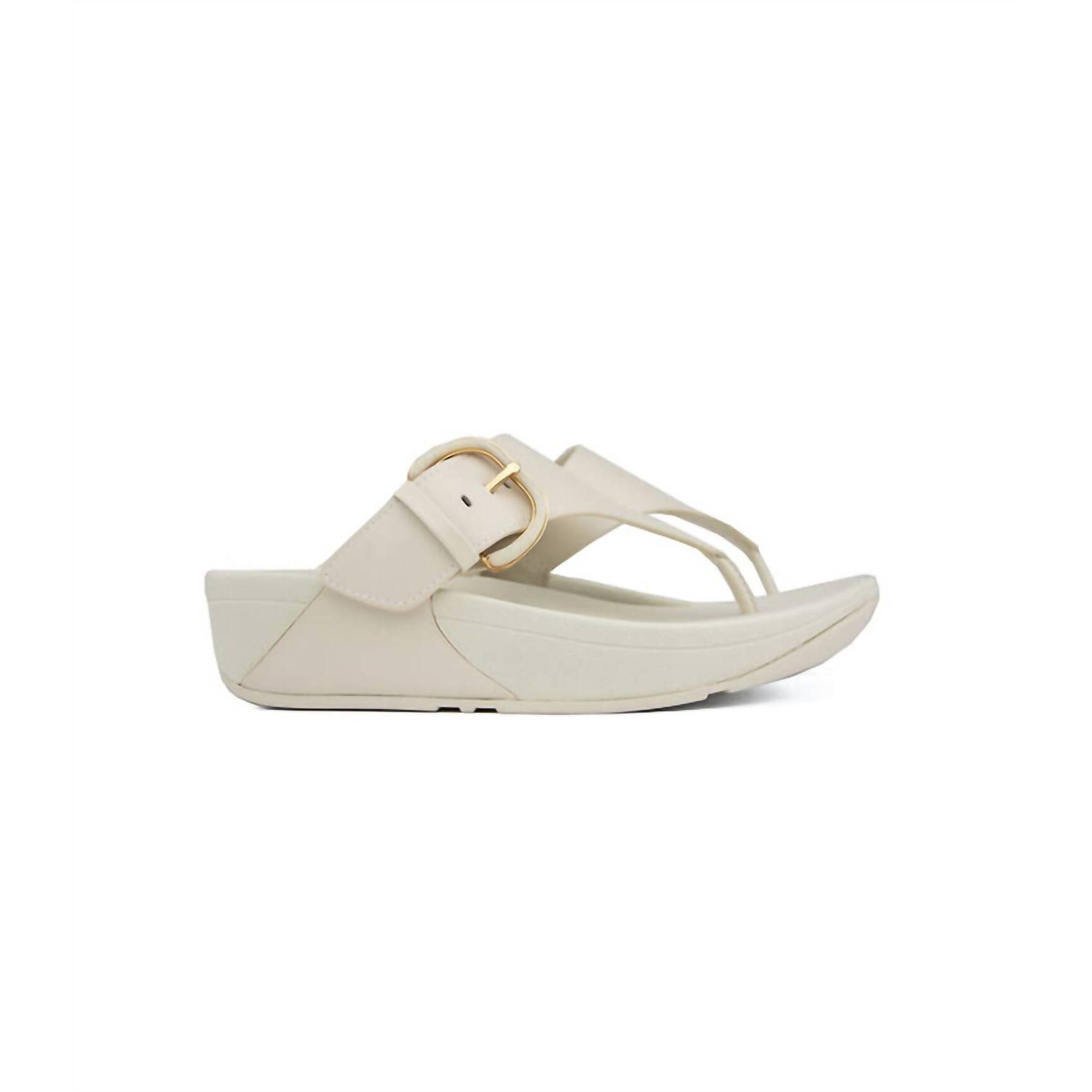 New Fitflop Women's Lulu Resin Buckle Toe Post Sandal In Paris Beige